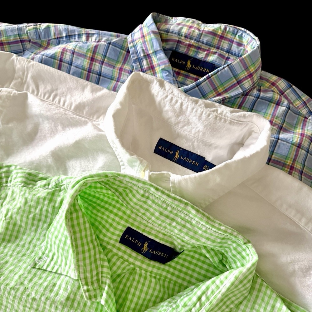Ralph Lauren Short Sleeve Assorted Bundle Of 3 Button Up Shirts Mens Sz XL